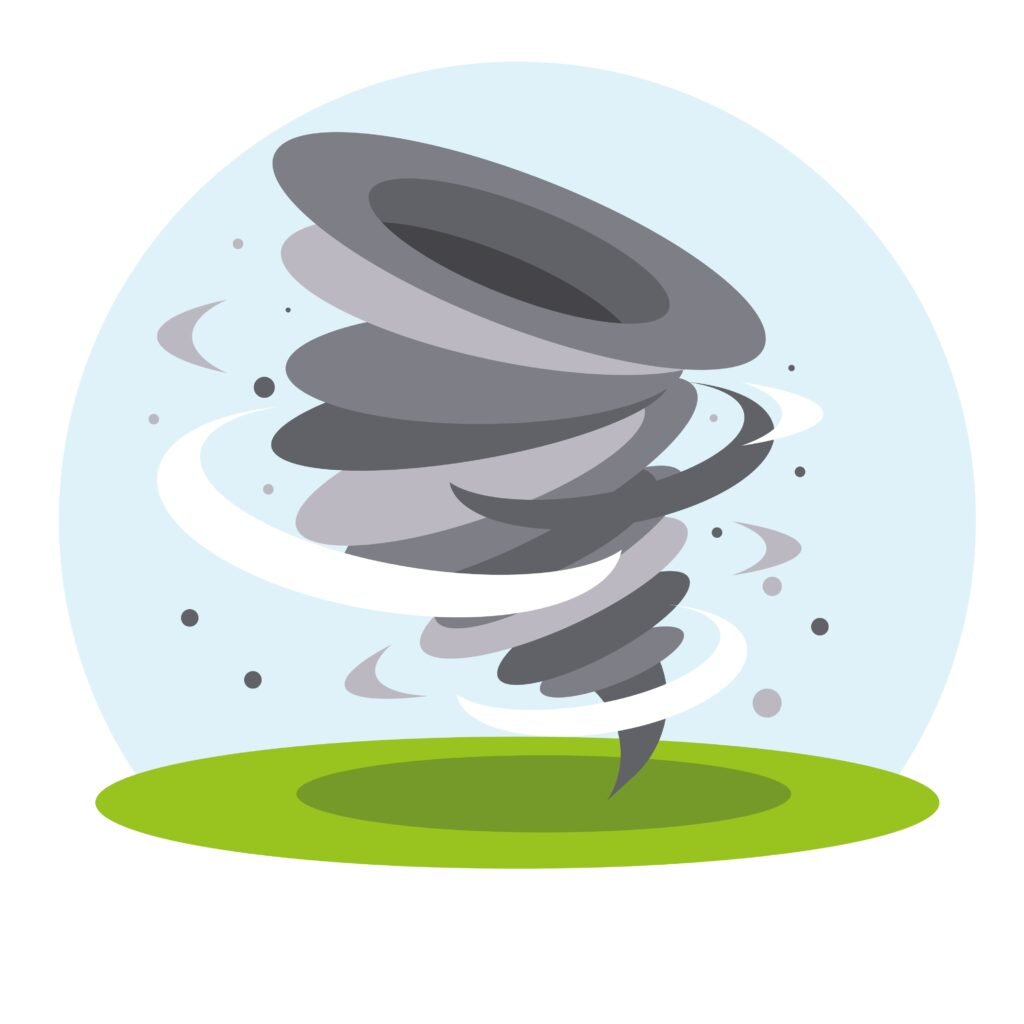 Corporate tornado illustration.